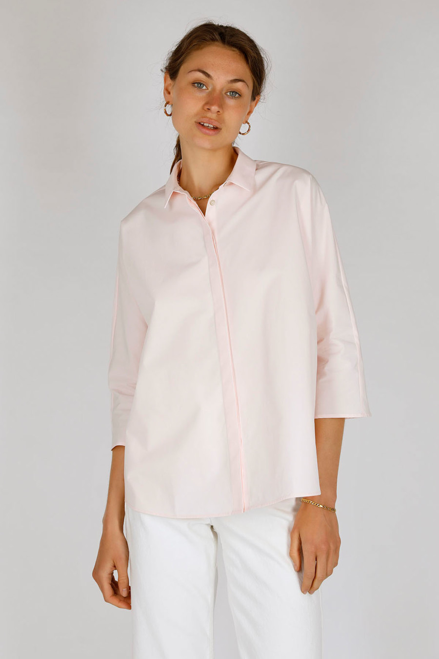 EMMA - Wide cotton blouse - Color: Baby