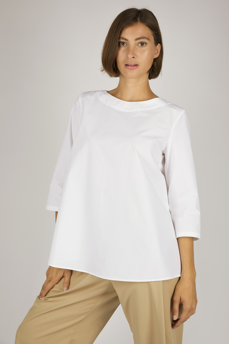 ALISON – Wide shirt in organic cotton – Color: White