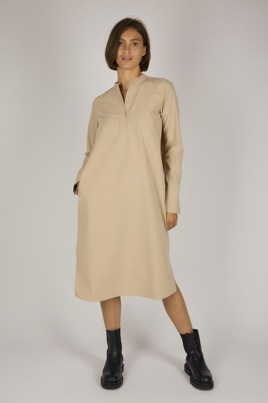 ETTA – Calf-length cotton dress – Color: Trench