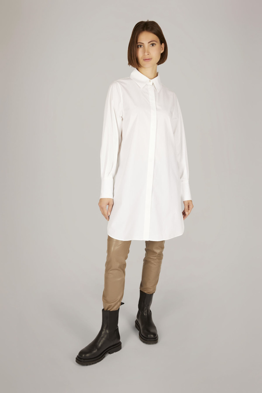LORA DRESS – Oversize Hemdblusenkleid – Farbe: White